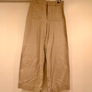 H&M Wide Leg Trouser Khaki Size 6 EUR Size 38